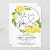 Oh Baby Unisex Baby Shower Spring Lemon Invitation (Front/Back)