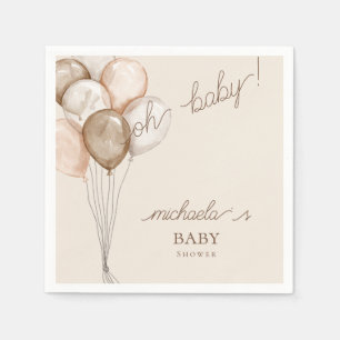Oh Baby Watercolor Boho Baby Shower Napkins