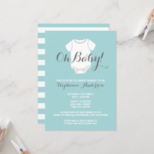 Oh Baby - Whimsical Blue Boy Party Shower Invitation