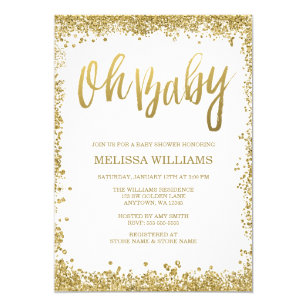 White And Gold Invitations 3