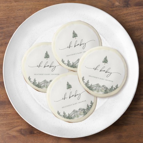 Oh Baby Wild One Mountain Boy Baby Shower Sugar Cookie