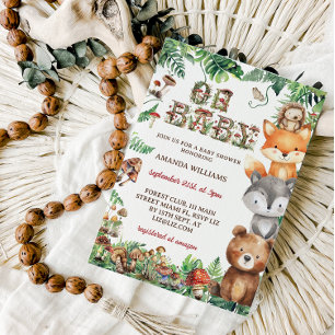 Oh Baby Woodland Animals Baby Shower Invitation