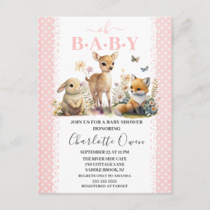 Oh Baby Woodland Animals Baby Shower Invitation Po Postcard