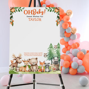 Oh Baby! Woodland Animals Baby Shower Message Foam Board