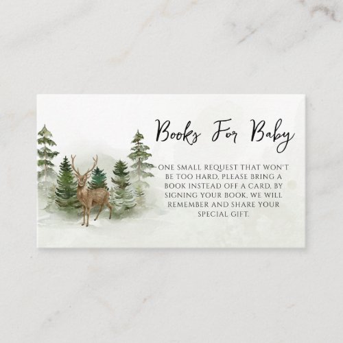 Oh Baby Woodland Watercolor Rustic Guest Book Enclosure Card