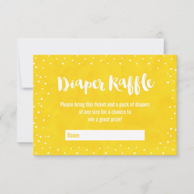 Oh Baby Yellow Baby Shower Diaper Raffle Invitation (Front)