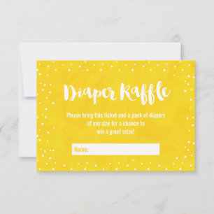 Oh Baby Yellow Baby Shower Diaper Raffle Invitation