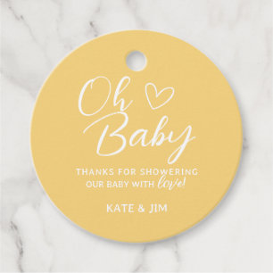 Oh Baby Yellow Baby Shower Thank You Message Favor Tags