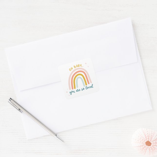 Oh Baby You Are So Loved Square Sticker (Envelope)