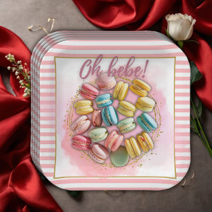 Oh bebe French Patisserie Baby Shower Paper Plates