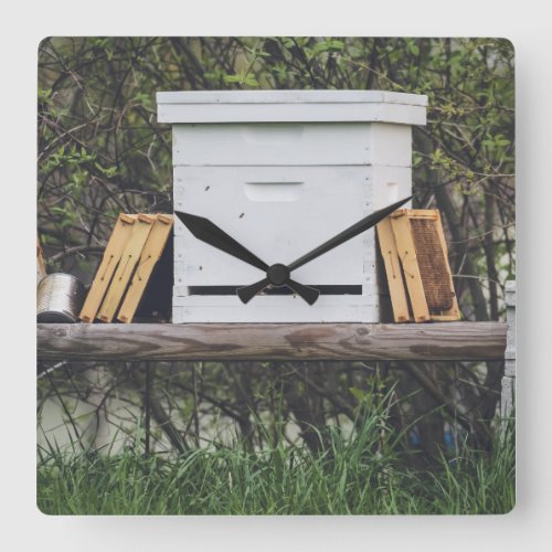Oh Beehive __ Square Wall Clock