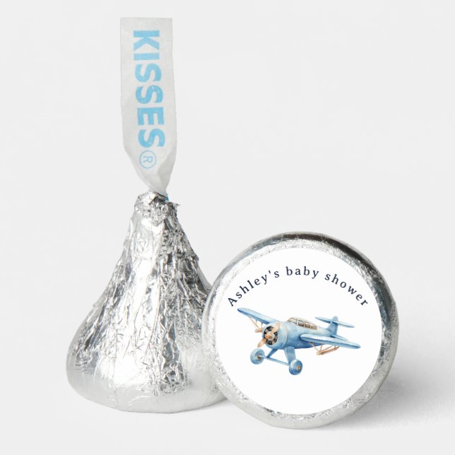 Oh Boy! Adventure Awaits Airplane Boy Baby Shower Hershey®'s Kisses® (Front)