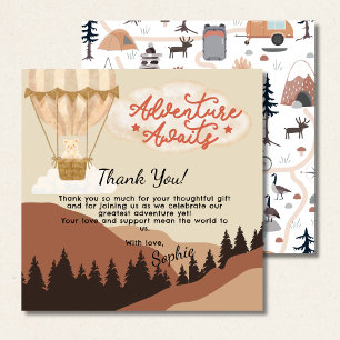 Oh Boy, Adventure Awaits, Hot Air Balloon Square Thank You Card