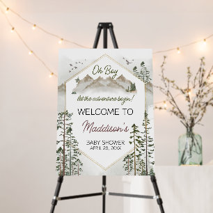 Oh Boy Adventure Begin Baby Shower Welcome Sign