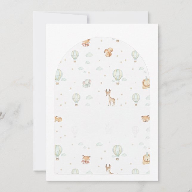 Oh Boy! Adventure Begins Arched Baby Shower Invita Invitation (Back)