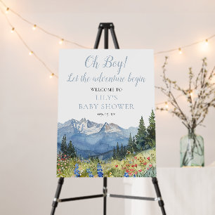 Oh Boy Adventure Mountain Baby Shower Welcome Sign
