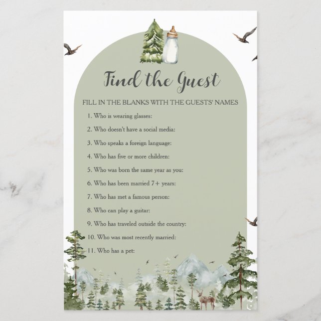 Oh Boy Adventure Pine Forest Find The Guest Game (Front)