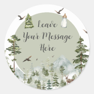 Oh Boy Adventure Pine Forest Love Your Message Classic Round Sticker