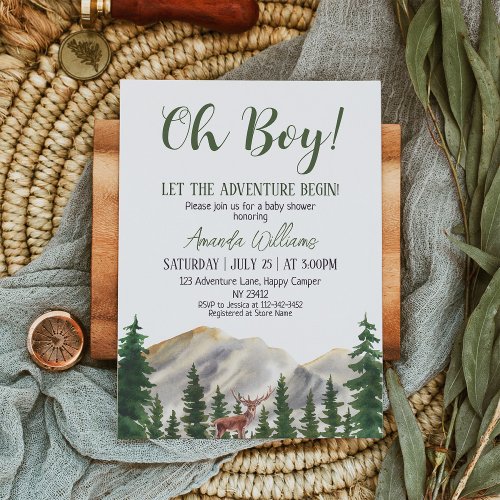 Oh Boy Adventure Woodland Deer Baby Shower