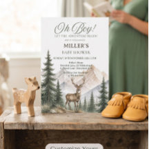 Oh Boy Adventure Woodland Deer Invitation