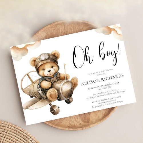 Oh Boy Airplane vintage plane boy baby shower