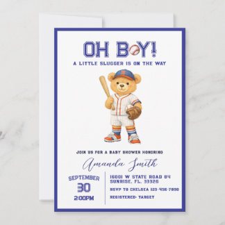 Oh Boy ALL STAR SPORT Baby Shower Invitation