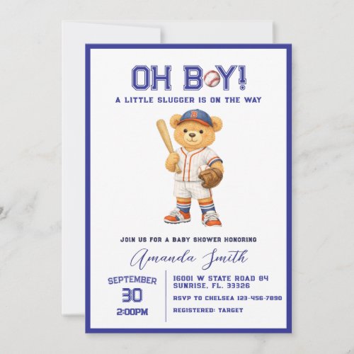 Oh Boy ALL STAR SPORT Baby Shower Invitation