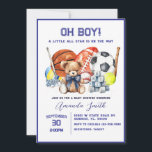 Oh Boy ALL STAR SPORT Baby Shower Invitation<br><div class="desc">Oh Boy ALL STAR SPORT Baby Shower Invitation
A Little Star Is On The Way Sports New Baby Invite</div>