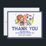 Oh Boy ALL STAR SPORT Baby Shower Thank You Card<br><div class="desc">Oh Boy ALL STAR SPORT Baby Shower Thank You Card
All wordings can be customized</div>
