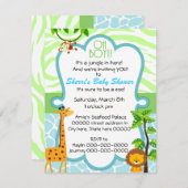 oh boy animal print baby shower invitation (Front/Back)