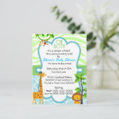oh boy animal print baby shower invitation (Standing Front)
