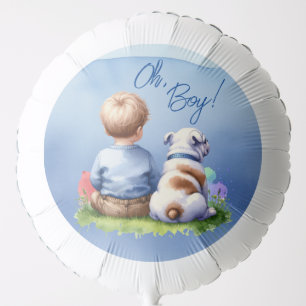 Oh, Boy! Baby and Bulldog Baby Shower Balloon