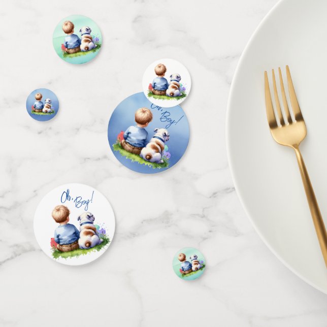 Oh, Boy! Baby and Bulldog Baby Shower Confetti (Group)