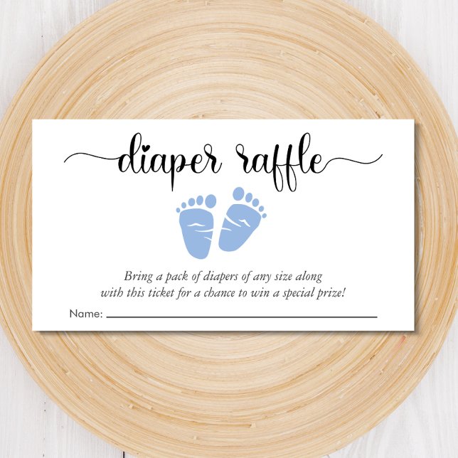 Oh Boy Baby Feet Diaper Raffle Baby Shower Enclosure Card (Creator Uploaded)