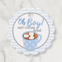 Oh Boy Baby Shower | Hot Cocoa Bomb Favor Tags