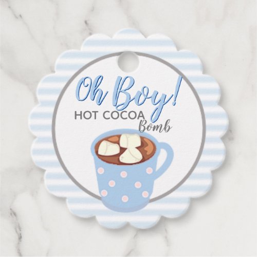 Oh Boy Baby Shower  Hot Cocoa Bomb Favor Tags