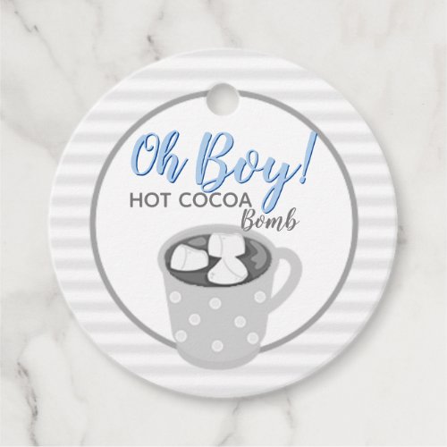 Oh Boy Baby Shower Ideas Hot Cocoa Bomb  Favor Tags