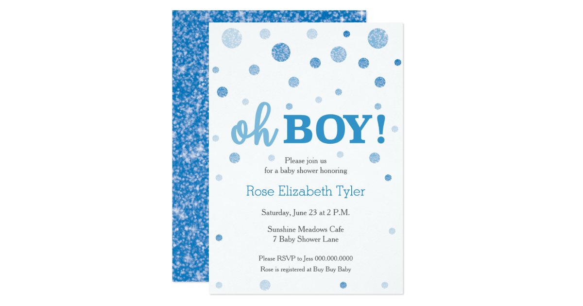 Oh BOY! Baby Shower Invitation | Zazzle