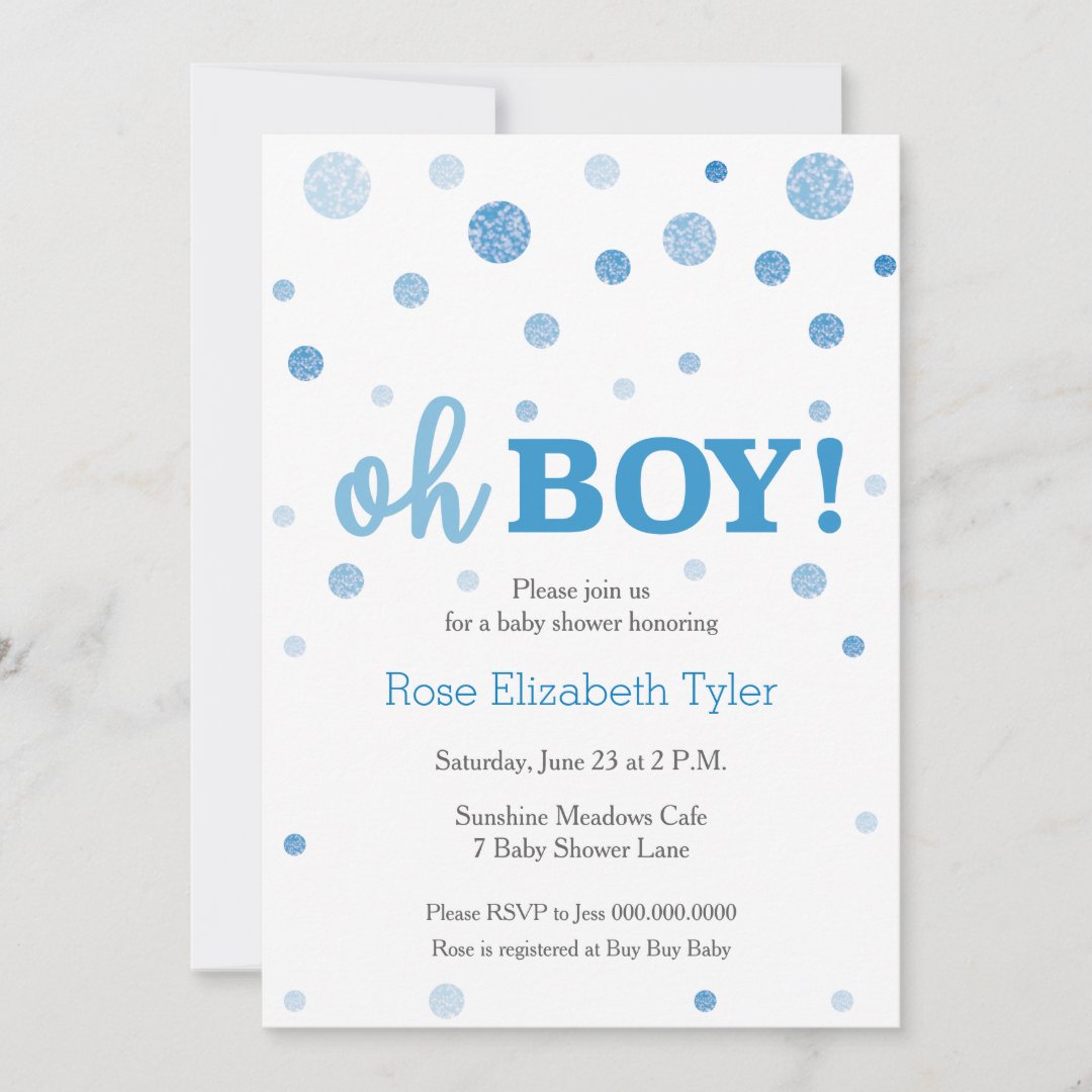 Oh BOY! Baby Shower Invitation | Zazzle