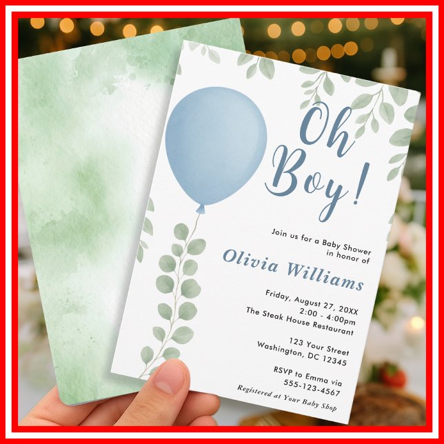 Oh Boy Baby Shower Invitation (Creator Uploaded)