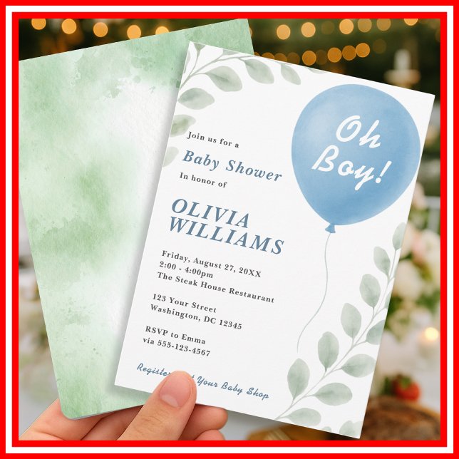 Oh Boy Baby Shower Invitation (Creator Uploaded)