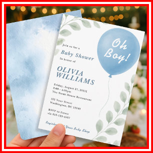 Oh Boy Baby Shower Invitation