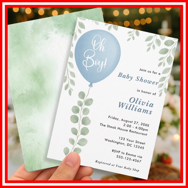 Oh Boy Baby Shower Invitation (Creator Uploaded)