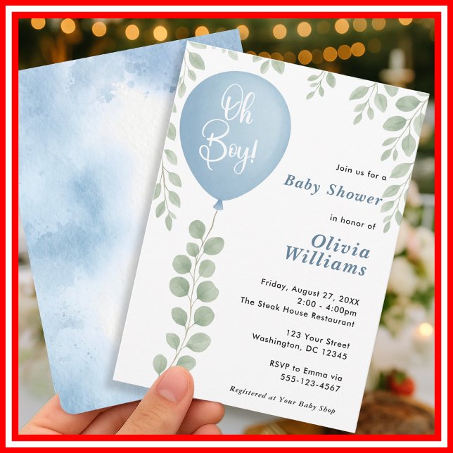 Oh Boy Baby Shower Invitation (Creator Uploaded)