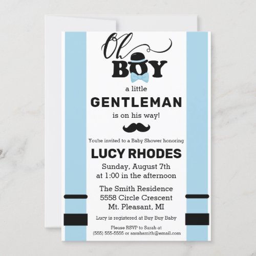 Oh Boy Baby Shower Invitation 