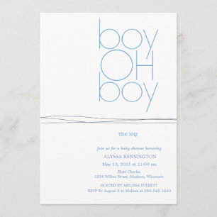 Oh Boy   Baby Shower Invitation
