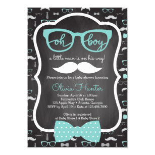 Mustache Baby Shower Invitations Zazzle