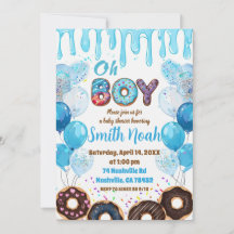 Oh Boy Baby Shower Invitation | Donut Theme Baby B