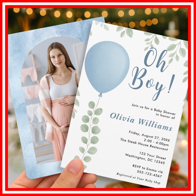 Oh Boy Baby Shower | Modern Invitation (Creator Uploaded)