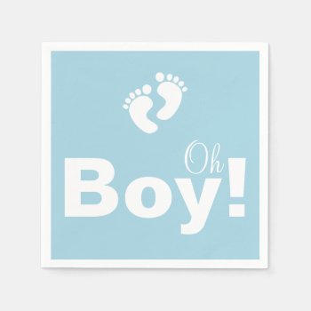 Oh Boy Baby Shower Paper Napkin Set by EnduringMoments at Zazzle